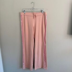 DEADSTOCK Y2K LIGHT PINK EXPRESS VELVET STRIPE TRACKPANTS